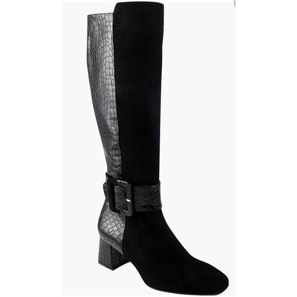 NWOB Ron White Loris Onyx Knee High Boots - Picture 1 of 6